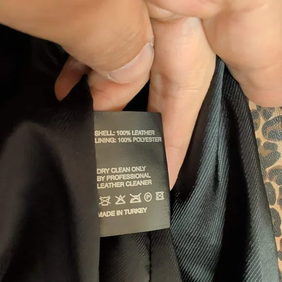 Veda Leopard Print Leather Biker Jacket - Picture 9 of 10